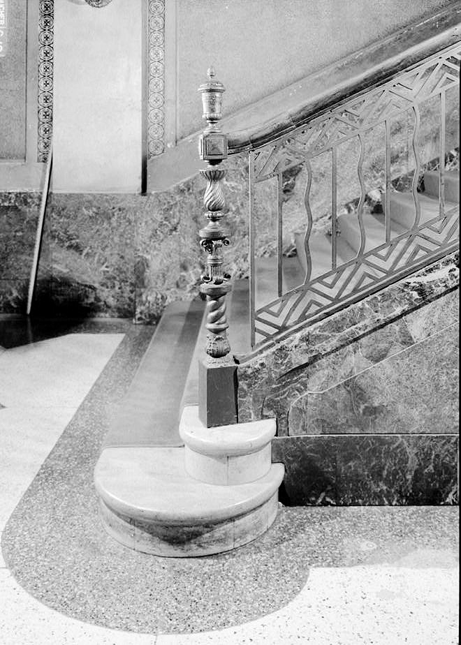 Alabama Theater, Birmingham Alabama 1996  DETAIL VIEW IN LOBBY, NEWEL POST OF STAIR