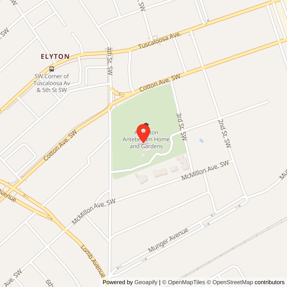 Arlington Place - Munger Mansion Location Map