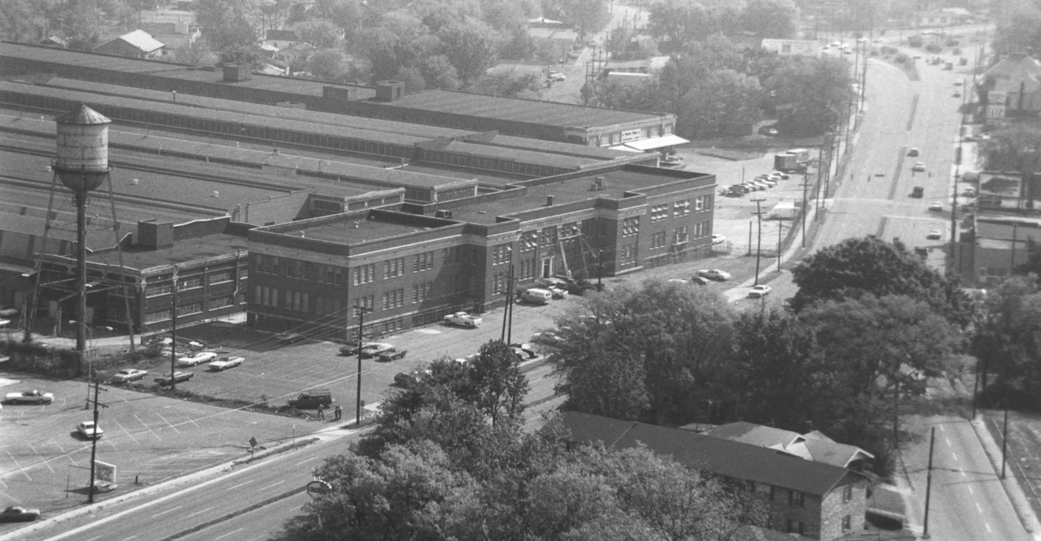 Continental Gin Company, Birmingham Alabama Aerial view of the Hill Office Building along Crestwood Boulevard (1980)