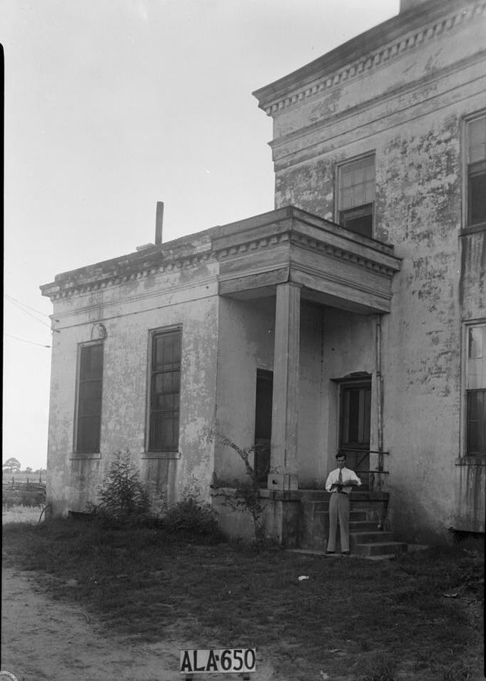 Stone-Young Plantation, Burkville Alabama 1936 CLOSE-UP OF REAR EAST ELEVATION - OFFICE