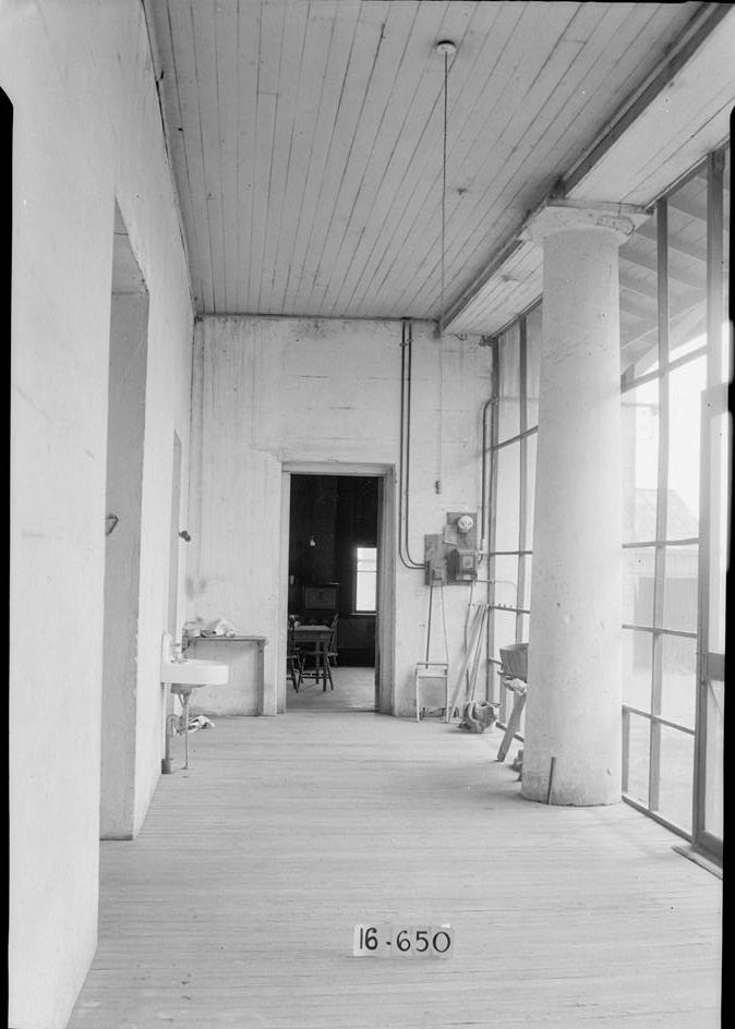 Stone-Young Plantation, Burkville Alabama 1935 BACK PORCH SHOWING LARGE COLUMNS AND KITCHEN DOOR, S.W. CORNER OF HOUSE