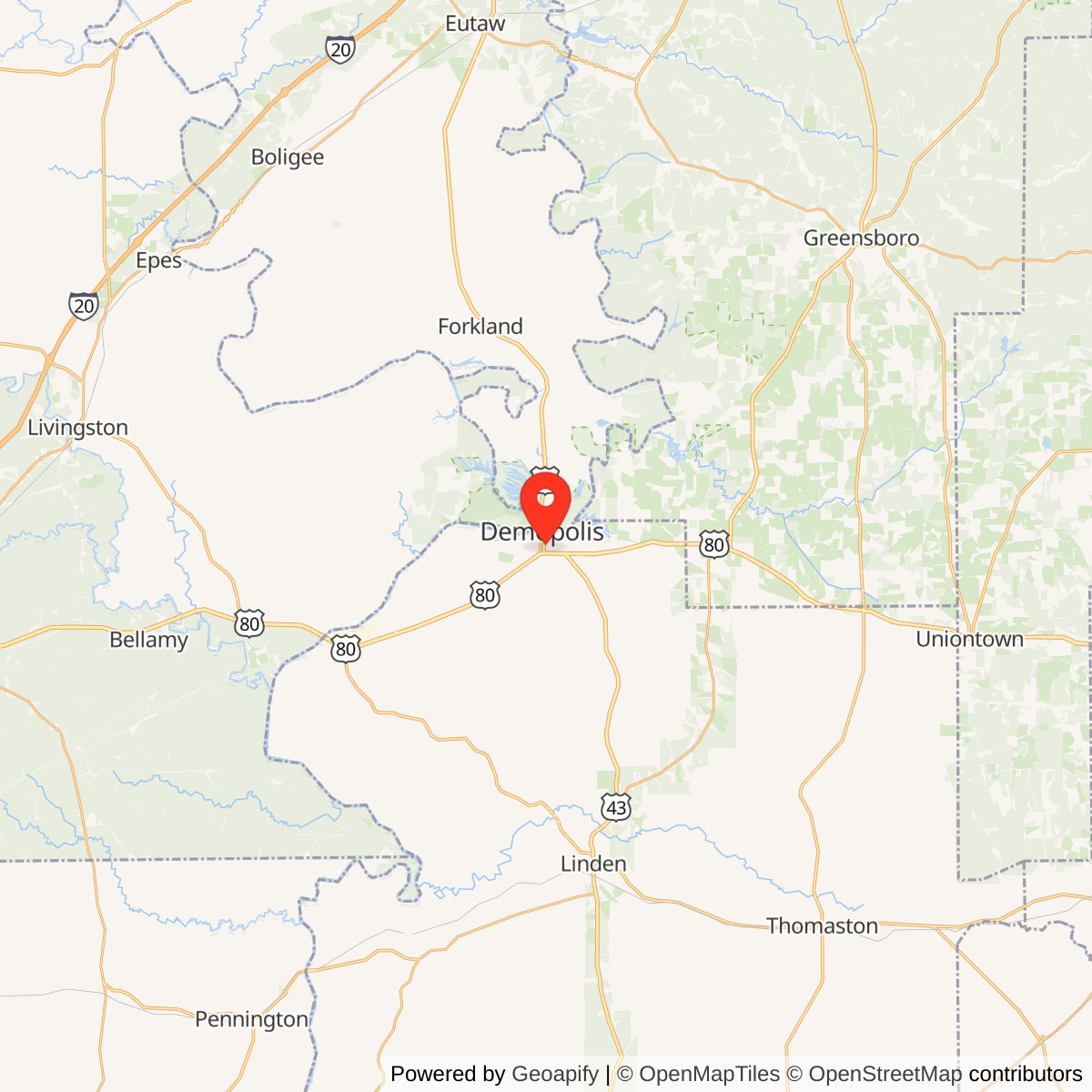 Gaineswood Mansion Location Map