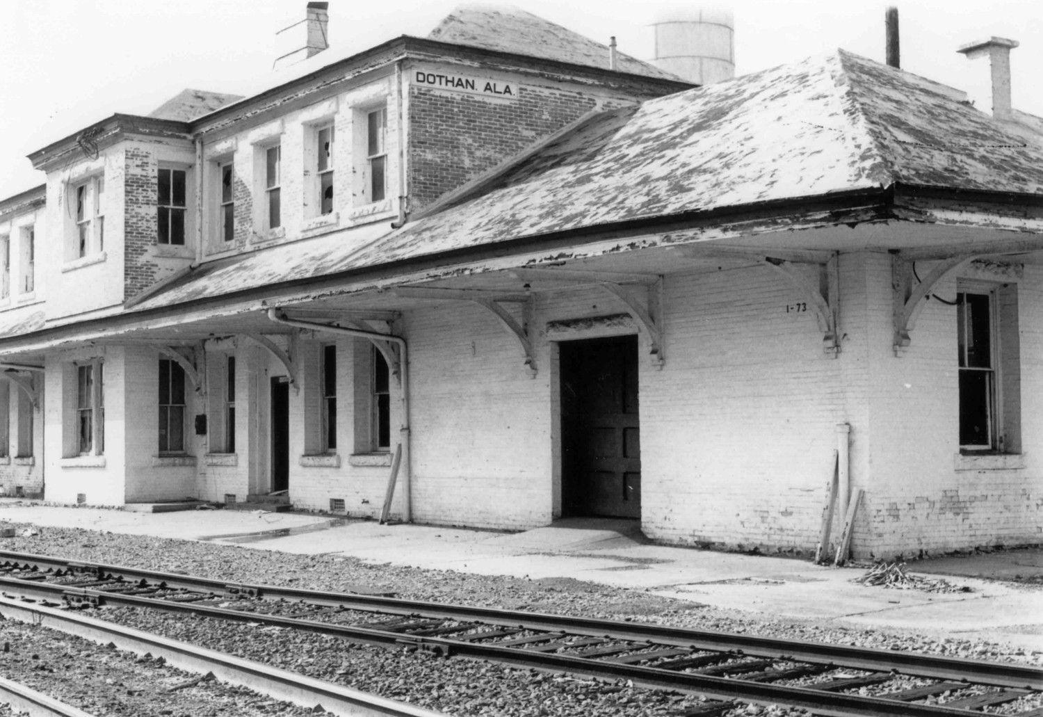 Atlantic Coastline Railroad Passenger Depot, Dothan Alabama Track Facade, Looking South (1993)