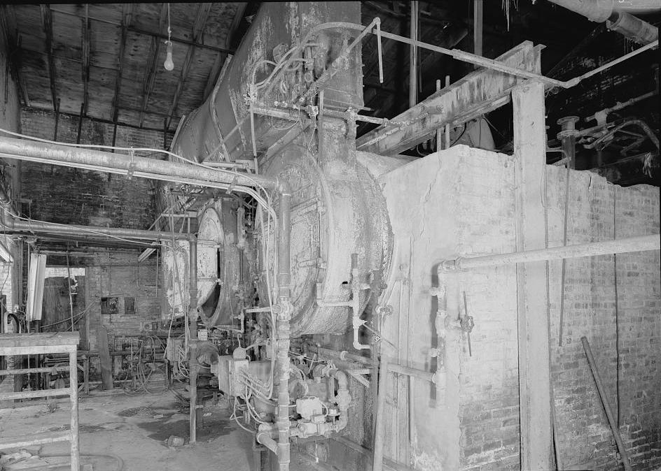 Prattville Manufacturing Company - Cotton Mill, Prattville Alabama HARTLEY BOILERS, DATE UNKNOWN. VIEW FROM BOILER ROOM ENTRANCE (1998)