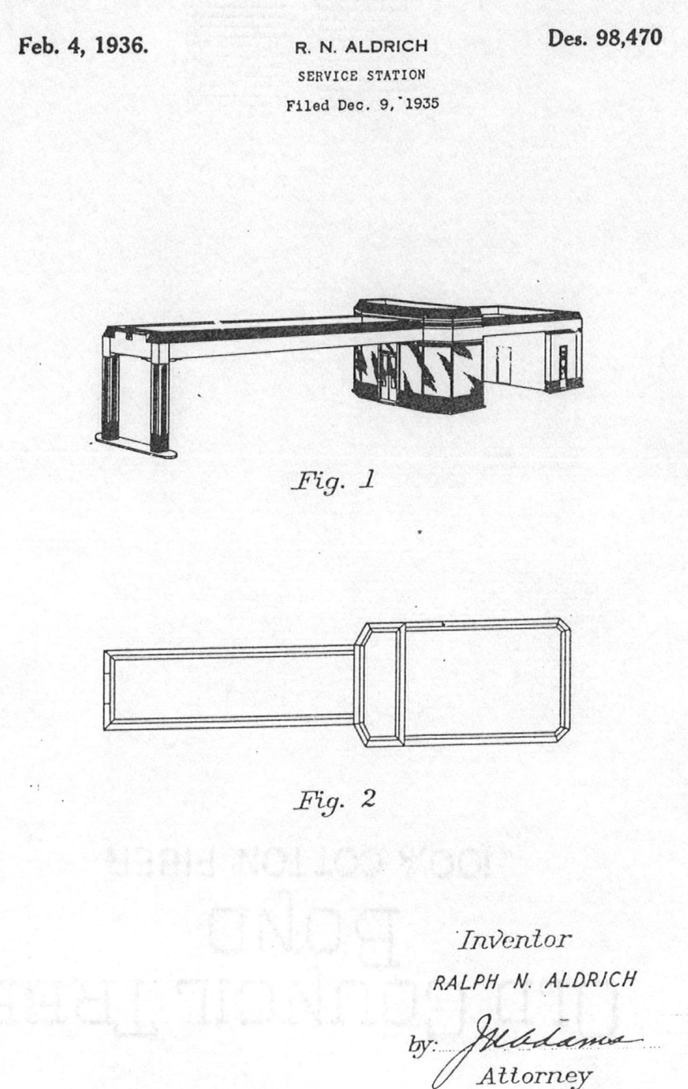 Cave Creek Service Station, Cave Creek Arizona Station Design Patent Drawings