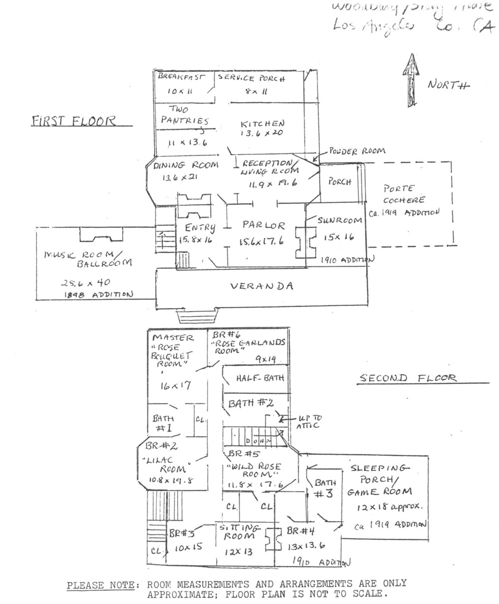 Woodbury-Story House, Altadena California Floor Plans