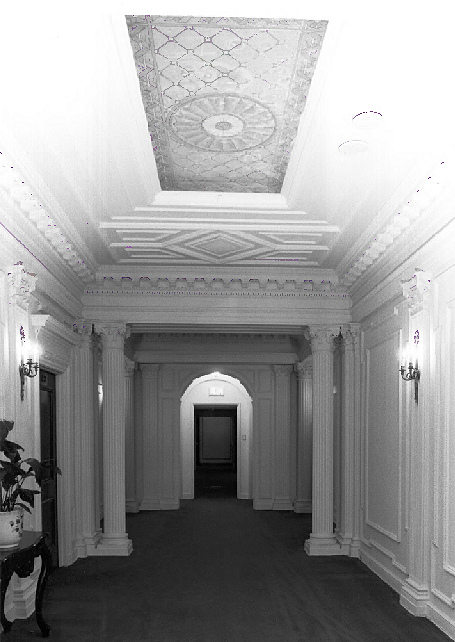 Beverly Wilshire Hotel, Beverly Hills California 1986 Penthouse floor hallway