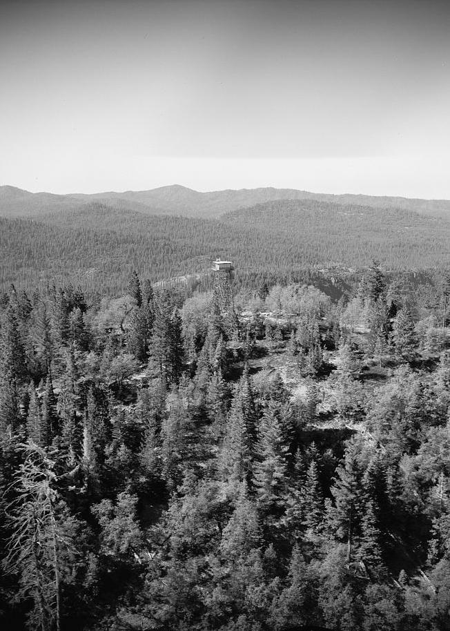 North Mountain Lookout - Fire Watchtower, Groveland California 1988 AERIAL VIEW TO THE SOUTH