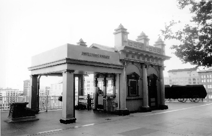 Angels Flight Cable Railway, Los Angeles California 2000 Station house and pavilion, view southeast