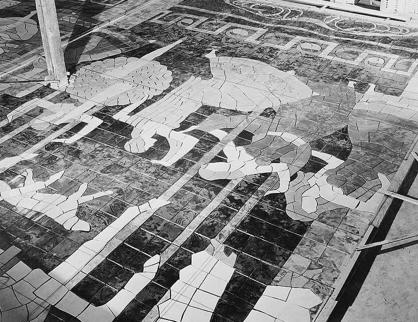Paramount Theatre, Oakland California 1931 MOSAIC BEING ASSEMBLED AT GLADDING, McBEAN & CO.
