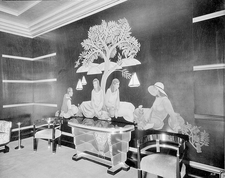 Paramount Theatre, Oakland California 1932 WOMEN'S SMOKING ROOM IN BASEMENT