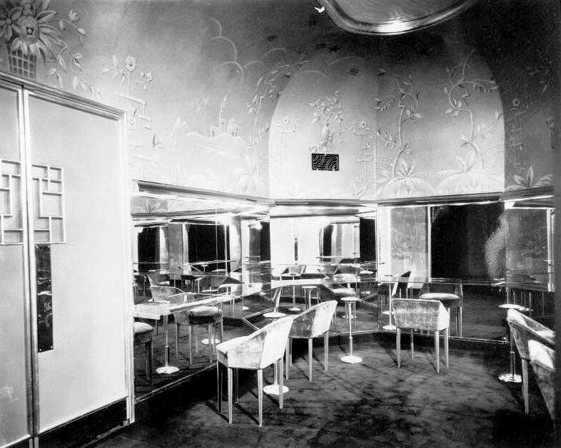 Paramount Theatre, Oakland California 1932 COSMETIC ROOM, WOMEN'S MEZZANINE LOUNGE
