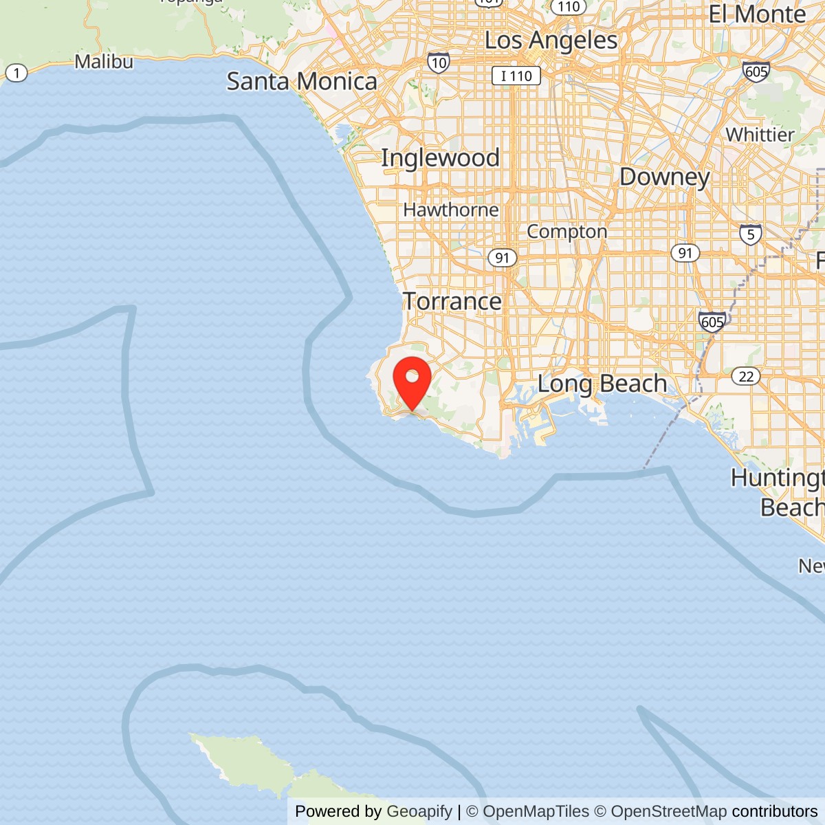 Point Vicente Light Location Map