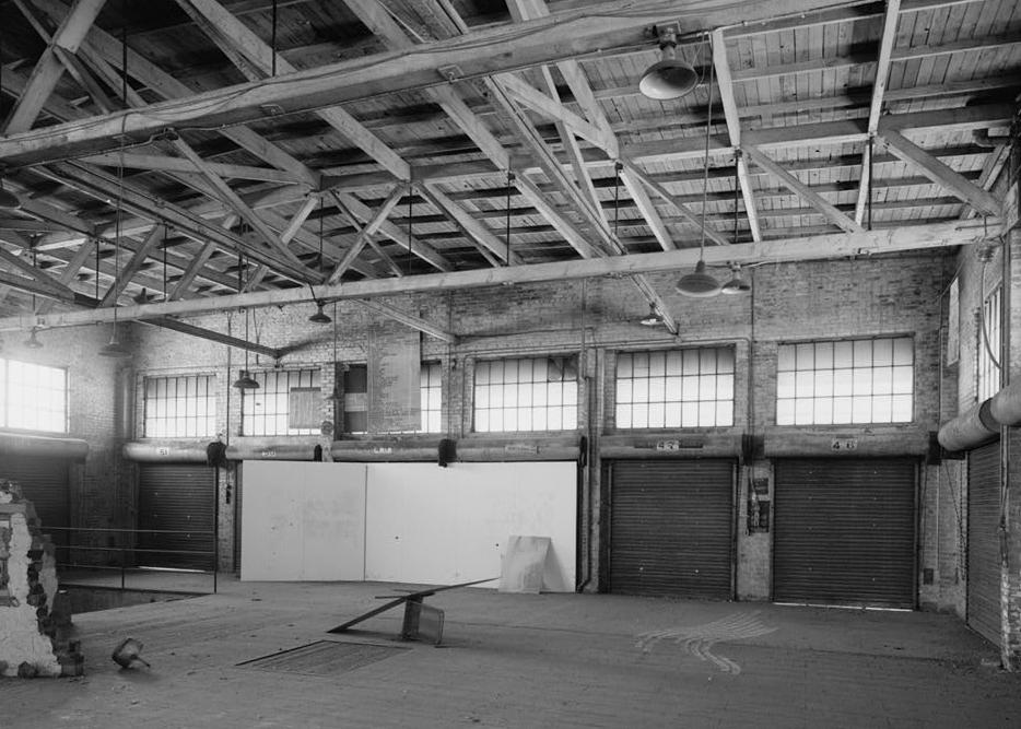 Southern Pacific Train Station Post Office, Sacramento California 1994 Interior of loading dock, main floor, east end wall, looking east