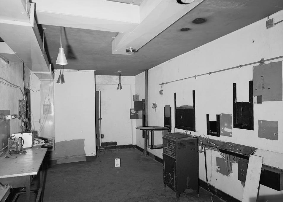 Studio Theater, Sacramento California Projection room, view to west (1997)