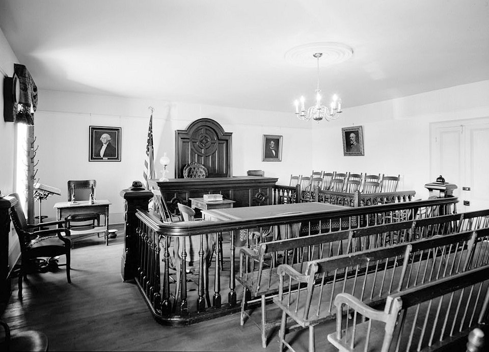West wall of the courtroom at Whaley House, October 1960