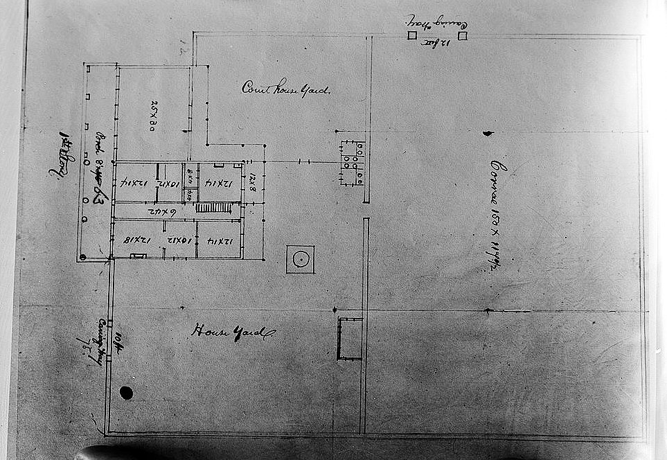 Historical plan of Whaley House circa 1868, photographed in October 1960