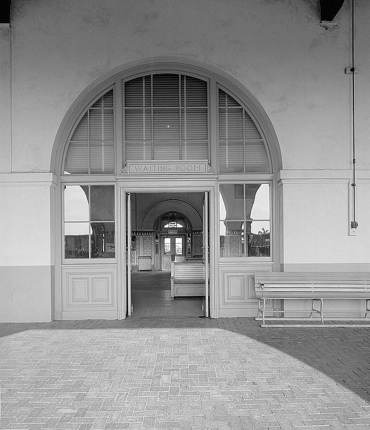 Santa Fe Railroad Station, San Diego California 1971 DOOR TO WAITING ROOM