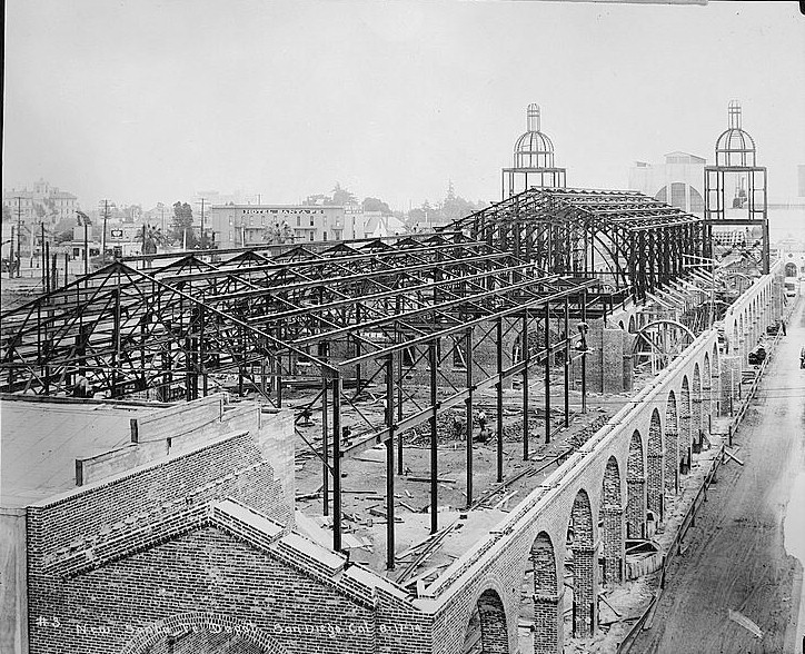 Santa Fe Railroad Station, San Diego California CONSTRUCTION PHOTO, GENERAL VIEW FROM REAR, AUGUST 17, 1914