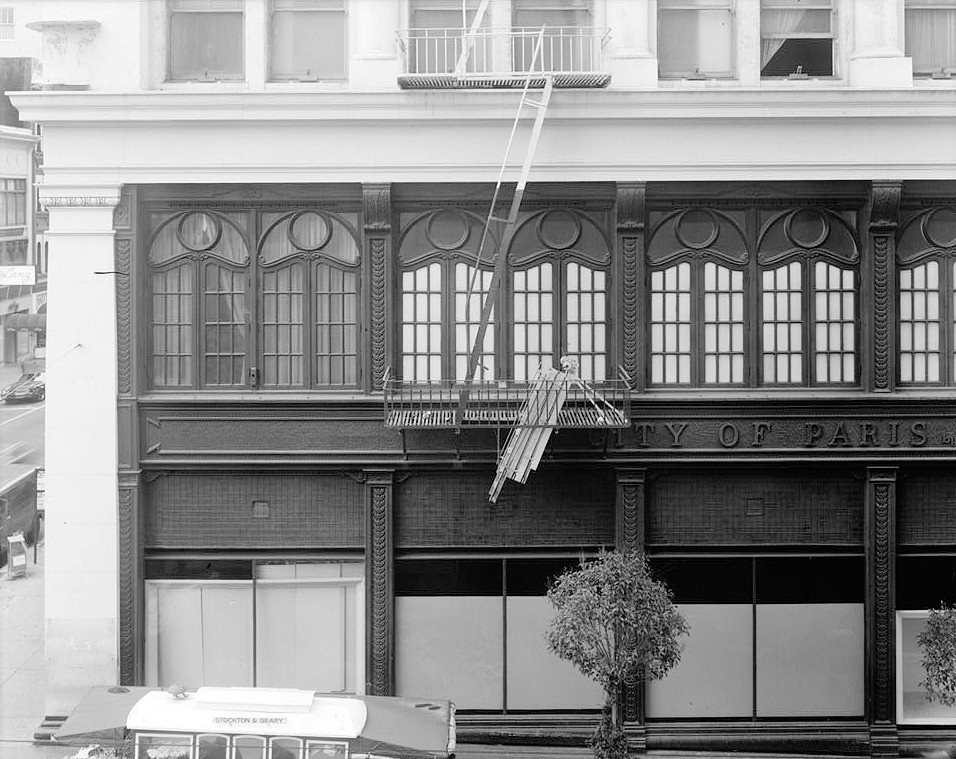 City of Paris Dry Goods Company, San Francisco California 1979 WEST ELEVATION, FIRST AND SECOND FLOORS, NORTHERN PORTION 