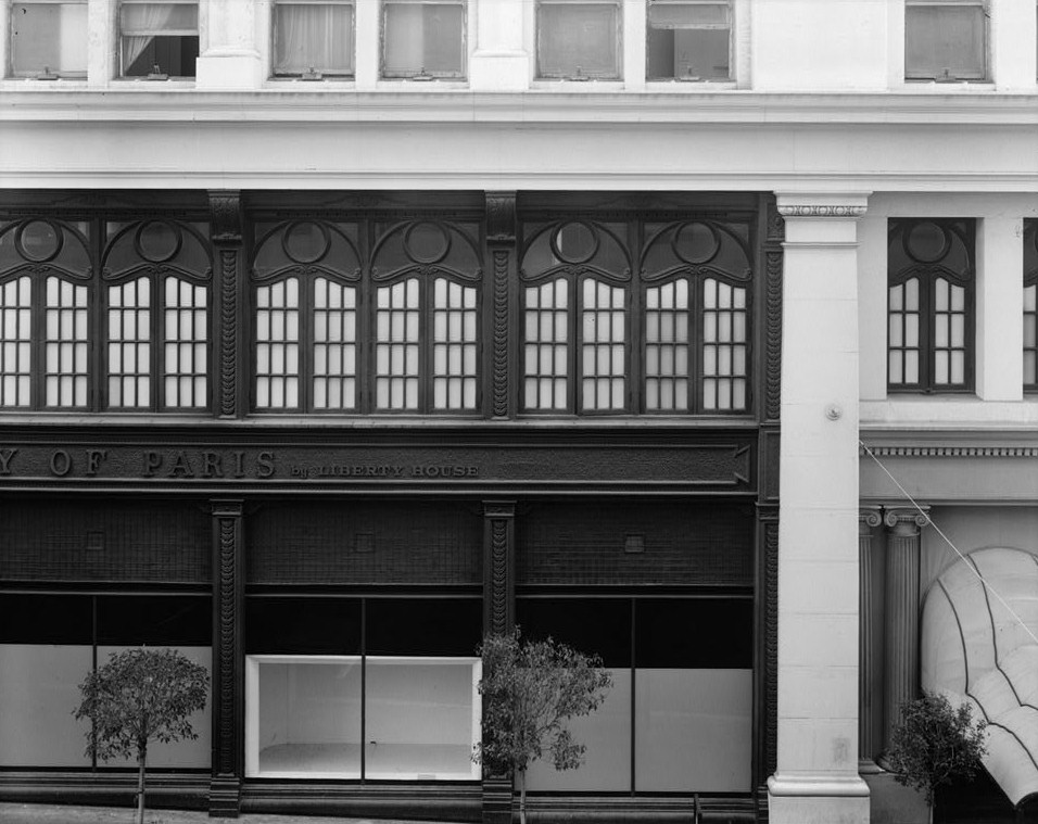 City of Paris Dry Goods Company, San Francisco California 1979 WEST ELEVATION, FIRST AND SECOND FLOORS, NORTH AND CENTER BAYS 