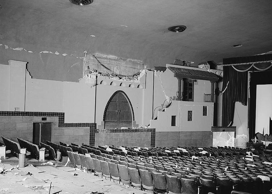 Whittier Theatre, Whittier California 1990 THEATER AUDITORIUM, SHOWING EAST WALL