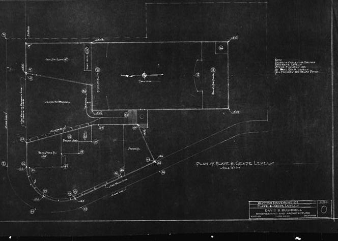Whittier Theatre, Whittier California PLAN OF FLOOR AND GRADE LEVELS OF THEATER, CAFE AND MARKET BUILDINGS