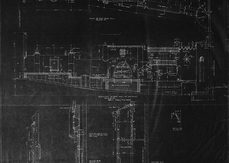 Whittier Theatre, Whittier California ELEVATIONS OF SIDE WALLS OF AUDITORIUM