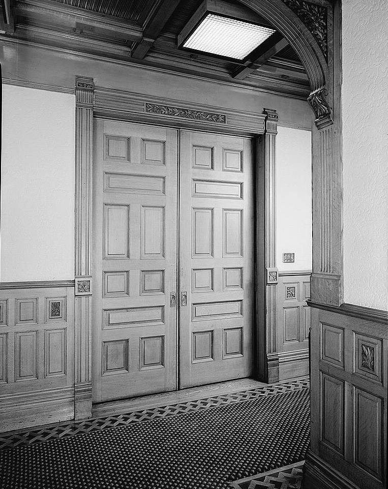 George Schleier Mansion, Denver Colorado  DETAIL OF DINING ROOM SLIDING DOORS