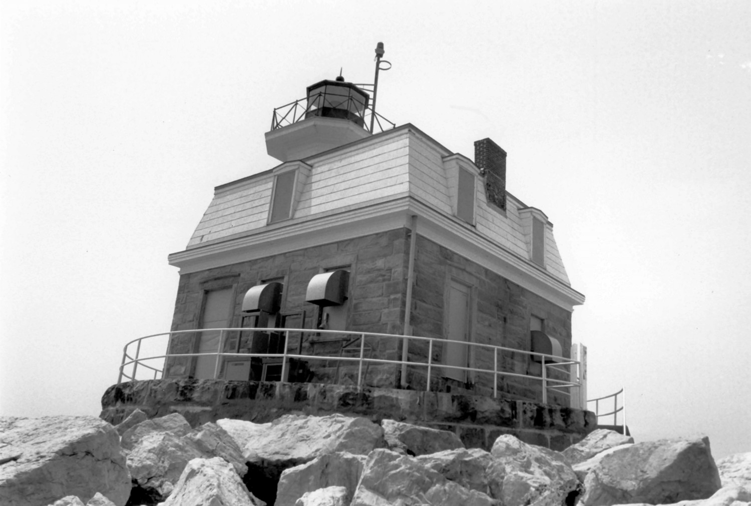 Penfield Reef Lighthouse, Bridgeport Connecticut East and north elevations, camera facing southwest (1989)
