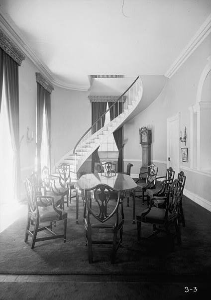 Old State House, Hartford Connecticut 1936 STAIRS FROM ROOM OF SECRETARY OF STATE SECOND FLOOR (Looking North)