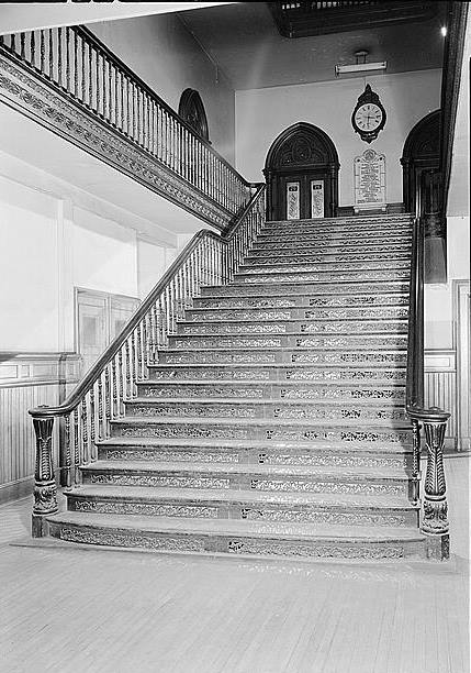 New Haven City Hall and Courthouse, New Haven Connecticut 1964 CAST-IRON MAIN STAIRCASE, CITY HALL
