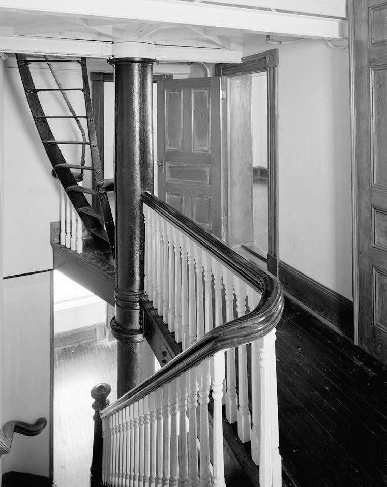 New London Ledge Lighthouse, New London Connecticut 1997 Staircase and hallway, second floor, looking northeast