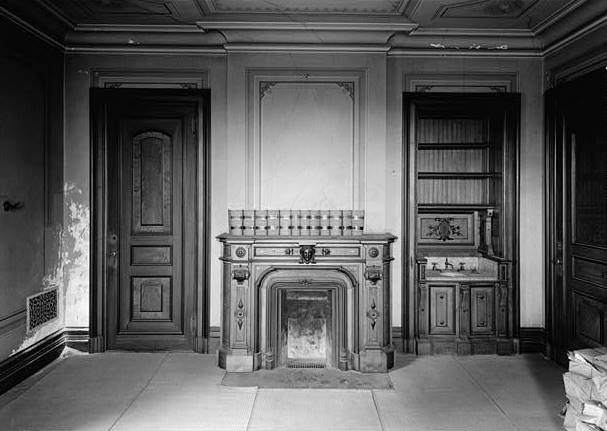 Lockwood-Mathews Mansion, Norwalk Connecticut 1961 FIREPLACE WALL IN SOUTHEAST ROOM ON SECOND FLOOR
