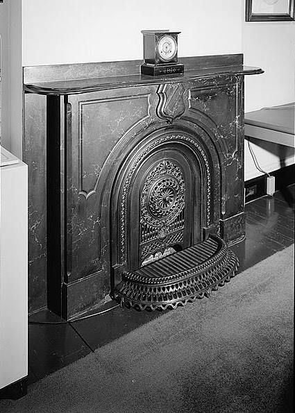 Southport Savings Bank, Southport Connecticut 1966 DETAIL FIREPLACE DIRECTORS' OFFICE