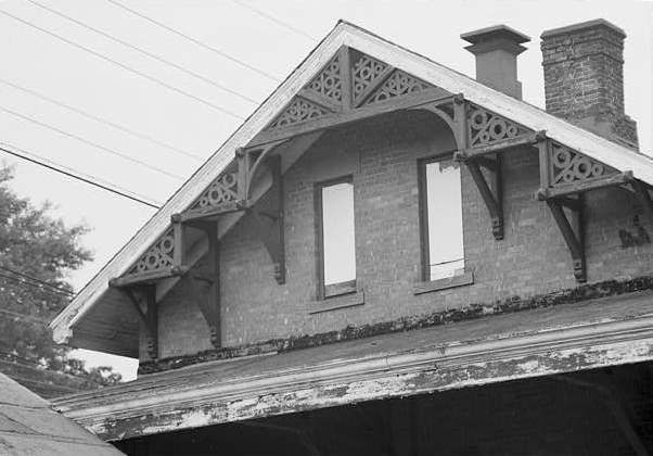 New York, New Haven & Hartford Railroad Eastbound Passenger Station, Southport Connecticut 1966 DETAIL OF SOUTHWEST GABLE END