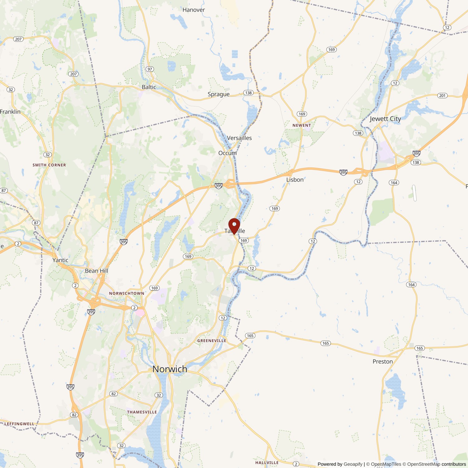 Ponemah Mills Location Map