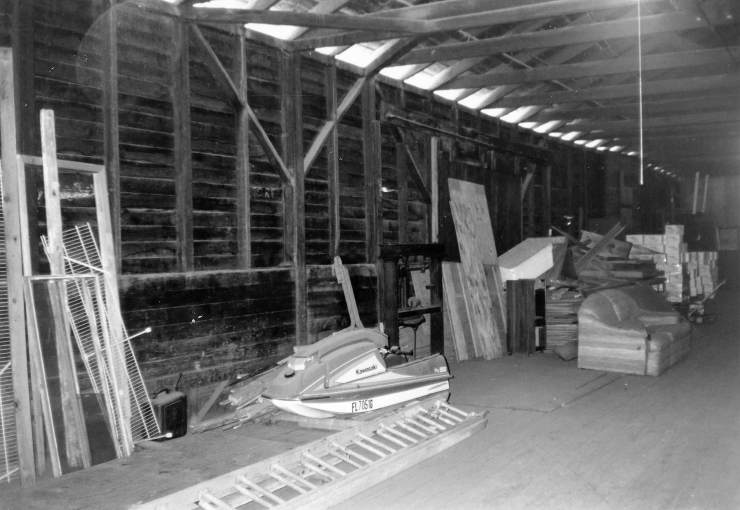 Old Gainesville Seaboard Airline Railroad Depot, Gainesville Florida Interior of freight section (1995)