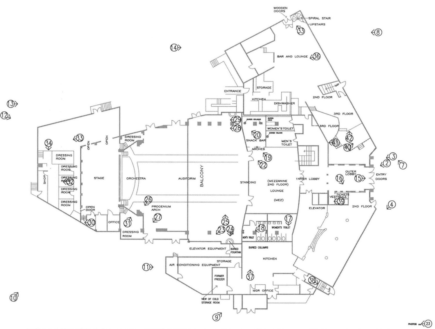 Coconut Grove Playhouse, Miami Florida Floor Plans