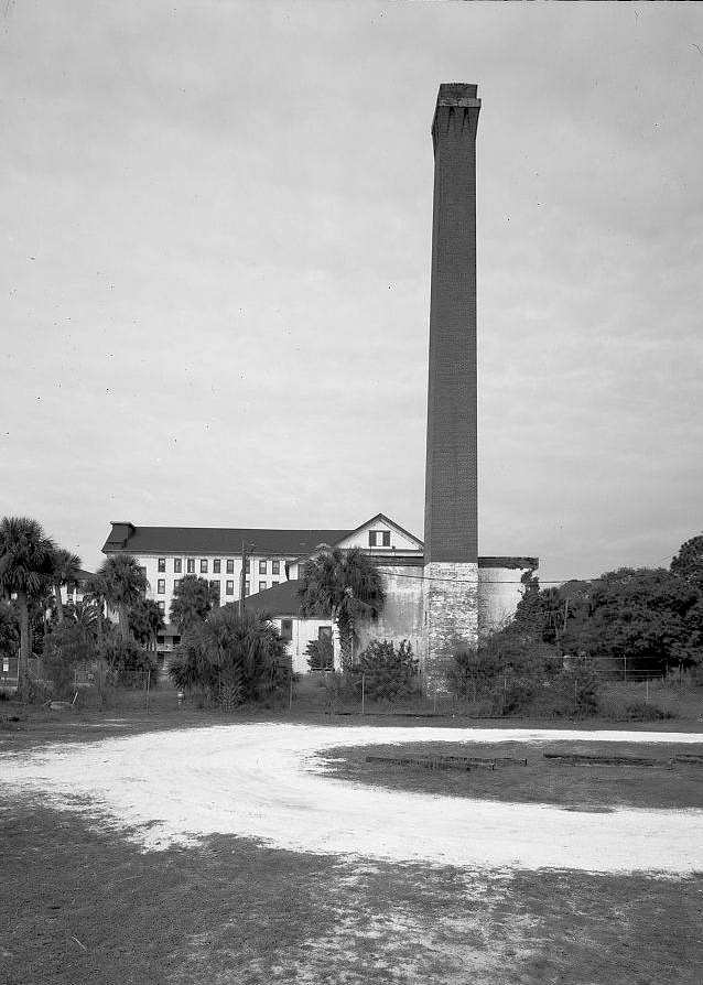 Ormond Hotel, Ormond Beach Florida 1992 REAR, EAST SIDE OF BOILER ROOM AND STACK AND NORTH WING
