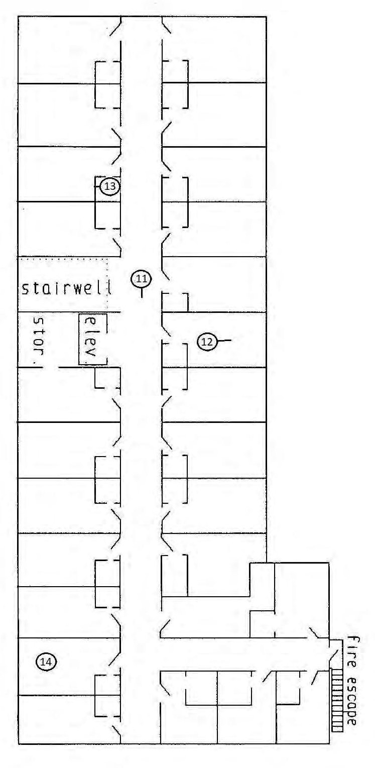 Hotel James, Palatka Florida Floor Plan Second Floor (2019)