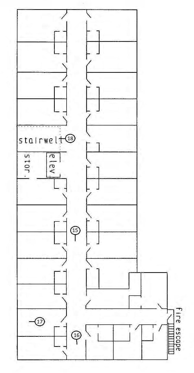 Hotel James, Palatka Florida Floor Plan Third Floor (2019)