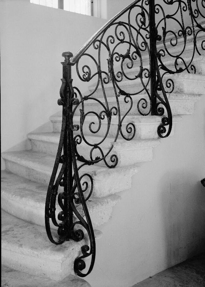 McAneeny-Howerdd House - Casa Delia Porta, Palm Beach Florida WROUGHT-IRON NEWELL, MAIN STAIRCASE (1972)