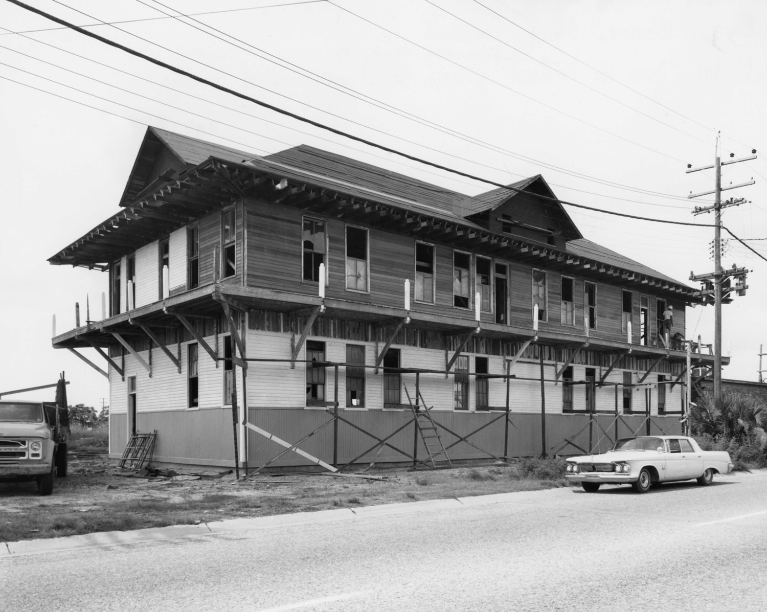 L & N Marine Terminal Building, Pensacola Florida Looking across Main Street (1971)