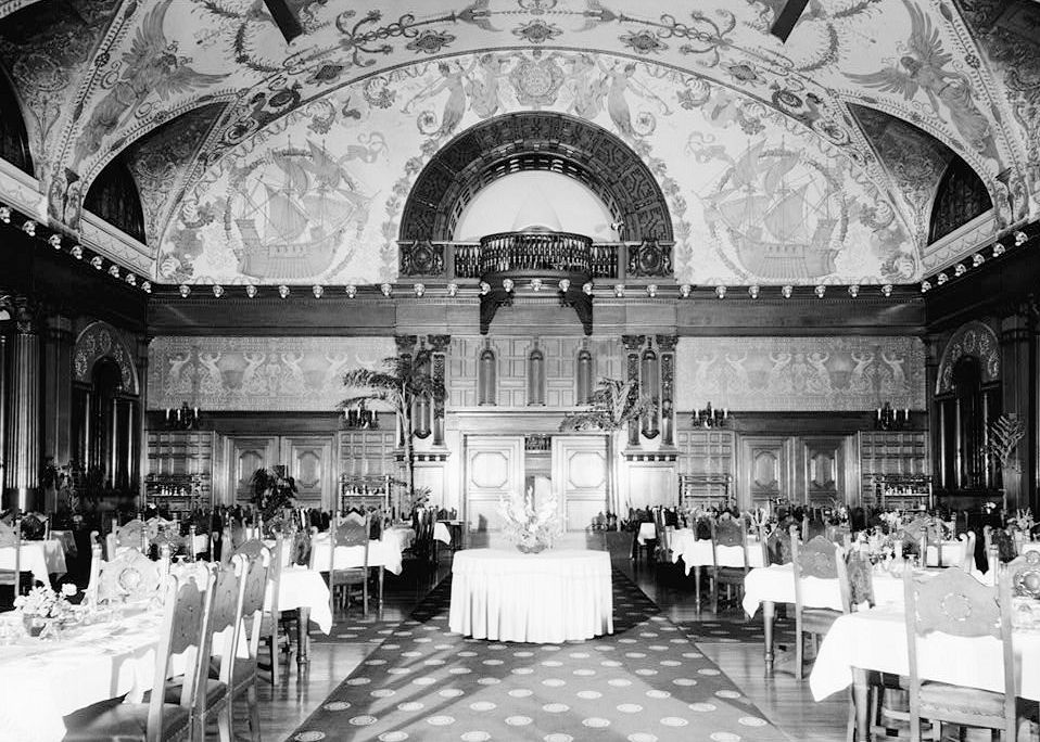 Hotel Ponce de Leon, St Augustine Florida 1961 VIEW OF DINING ROOM, FACING SOUTH