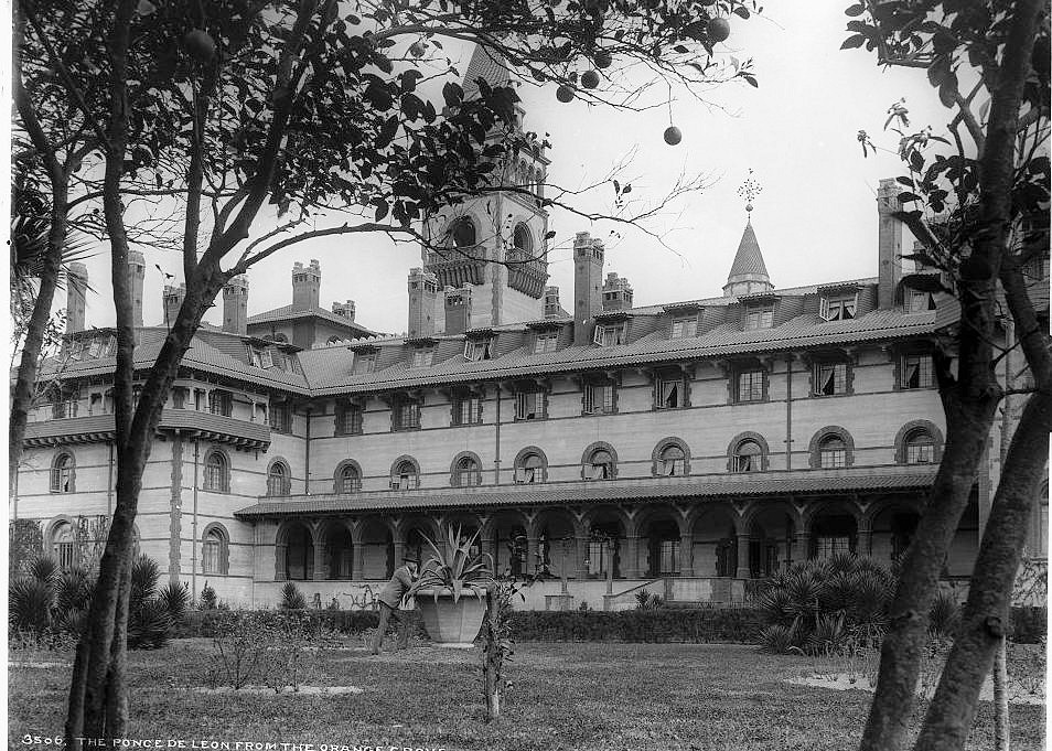 Hotel Ponce de Leon, St Augustine Florida 1890s The Ponce De Leon from the orange grove