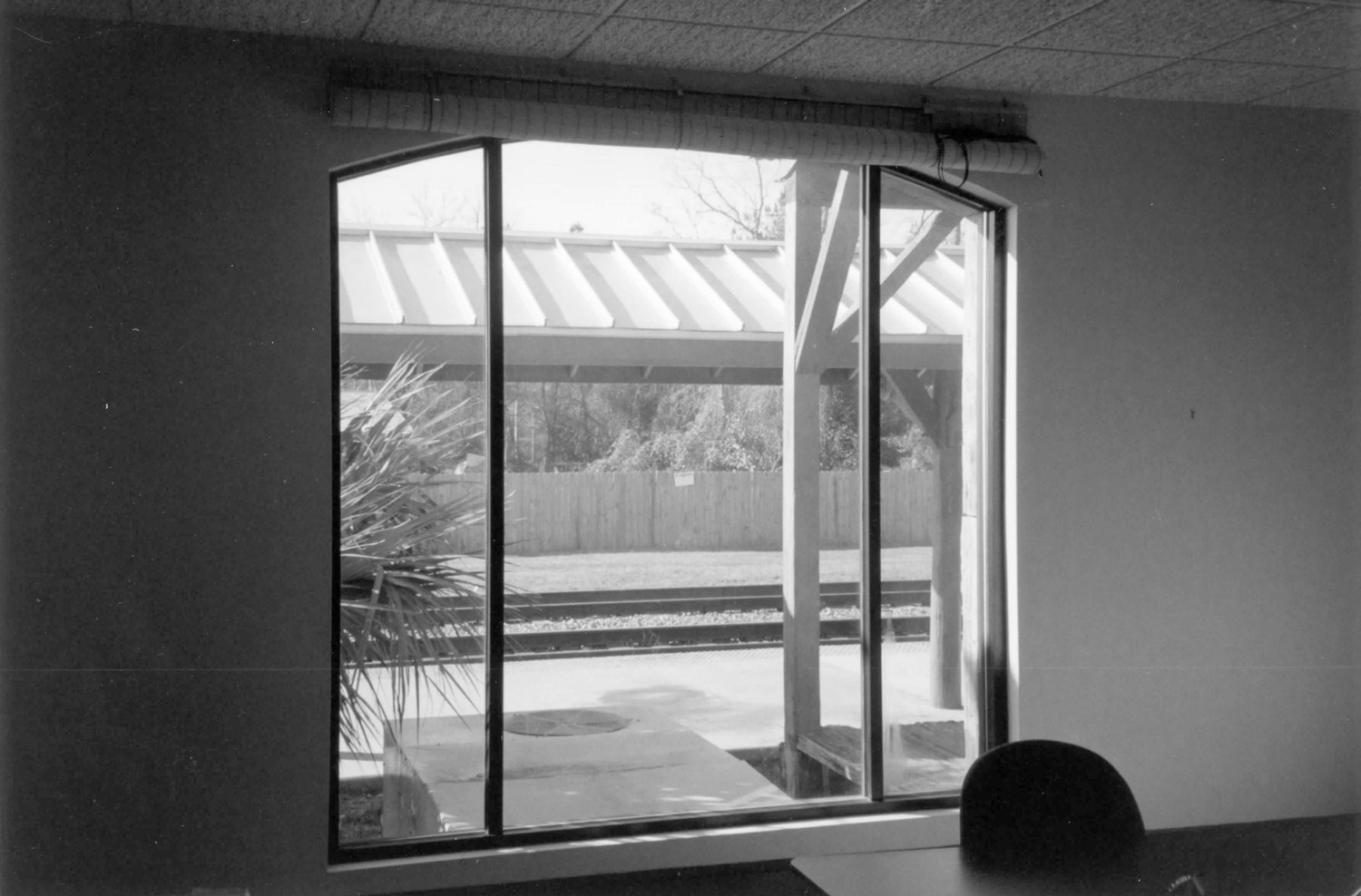 Jacksonville, Pensacola and Mobile Railroad Company Freight Depot, Tallahassee Florida New window in freight door opening within 1858 section (1997)