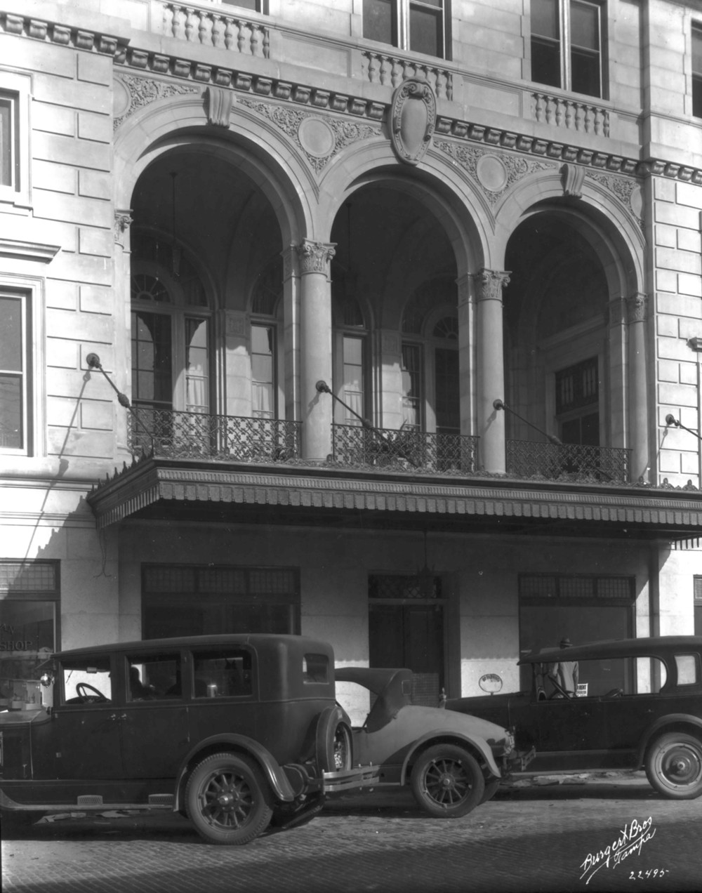 Floridan Hotel, Tampa Florida Partial W elevation, showing the Florida Avenue entry looking east (1927)