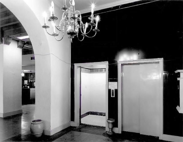 New Albany Hotel, Albany Georgia 1981 Elevator lobby