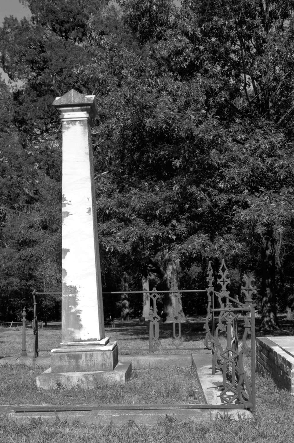 Jackson Street Cemetery, Athens Georgia Edward Lampkin obelisk looking east (2008)